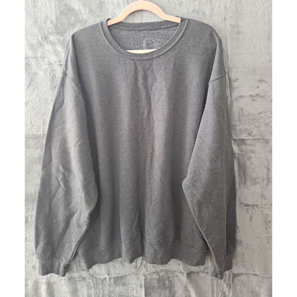 Fruit of the Loom Men's XL Sweatshirt Gray Crew Neck Fleece Pullover Athleisure